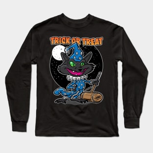 Trick or Treat Cat Clown with Mallet Long Sleeve T-Shirt